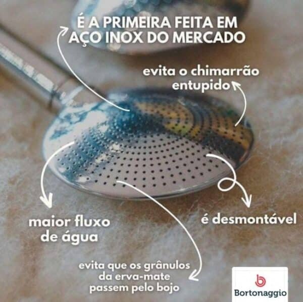 Bomba Inox 1000FUROS Desmontável com Detalhe Laser - 24cm - Imagem 5